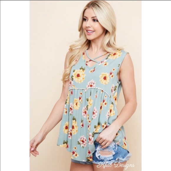 ❤️LAST! Criss Cross Pompom Detail Babydoll Top! - Picture 6 of 7